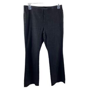 Soft Surroundings Pull On Flare Bootcut Stretch Jeans Size Medium Black Denim